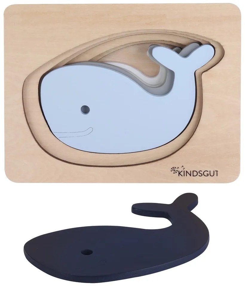 Drewniane puzzle Whale – Kindsgut