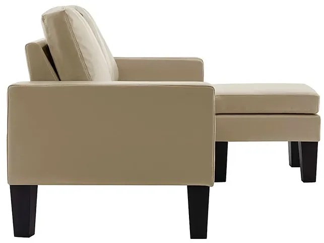 3-osobowa sofa z ekoskóry z podnóżkiem cappuccino - Lencor 4Q