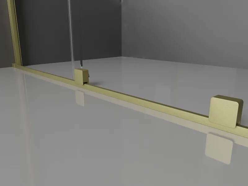 Mexen Velar ścianka prysznicowa rozsuwana Walk-in 80 x 200 cm, szron 8 mm, złota szczotkowana - 871-080-000-33-55