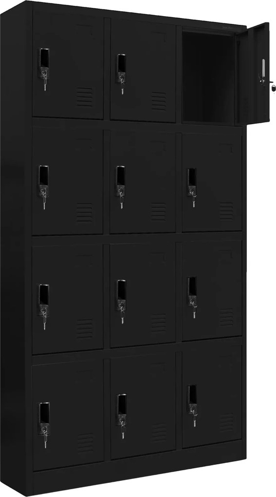 Szafa BHP z 12-skrytkami 90x40x185 cm Marcin, czarna