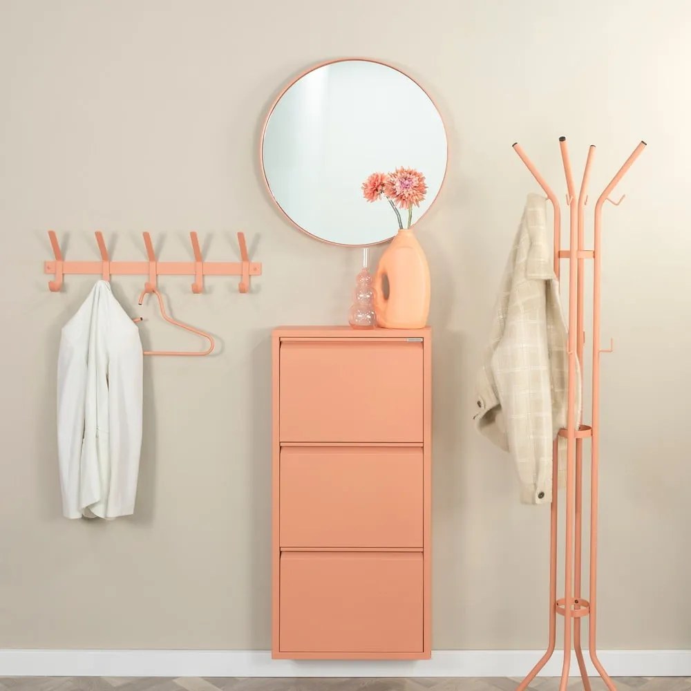 Łososiowa metalowa uchylna szafka na buty 50x103x15 cm Billy – Spinder Design