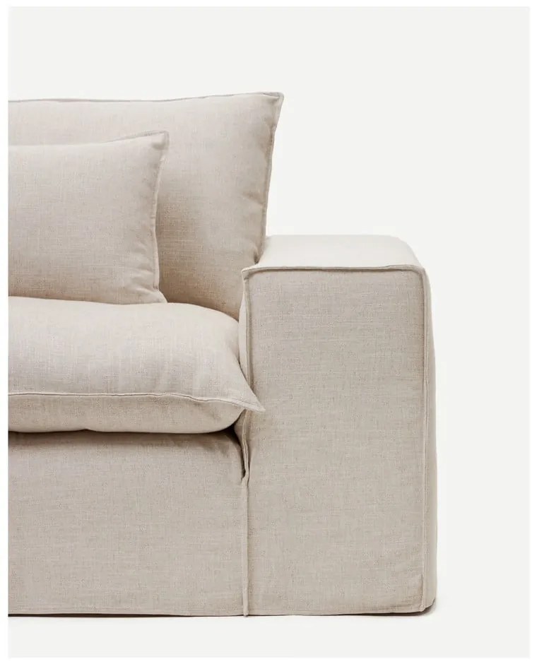 Beżowa lniana sofa 280 cm Anarela – Kave Home