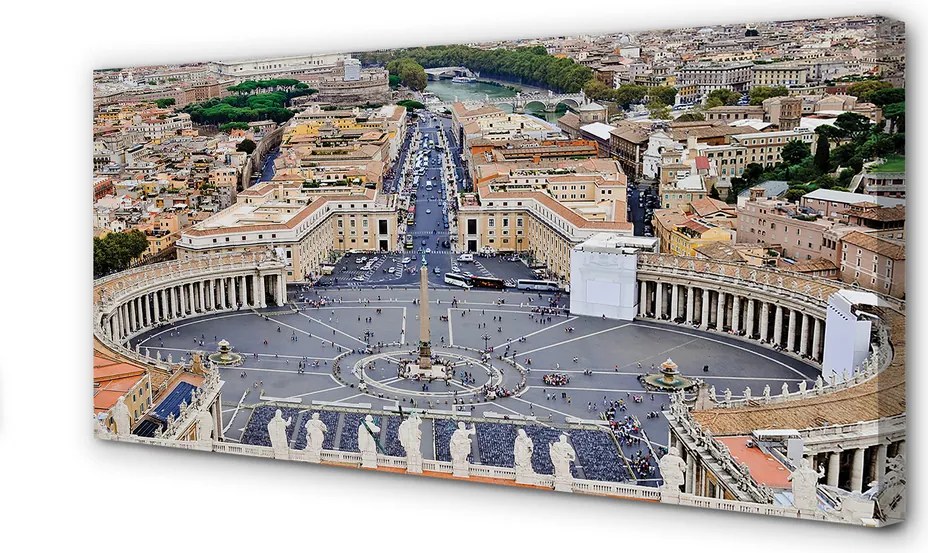 Obraz drukowany na płótnie Panorama Placu Świętego Piotra
