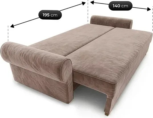 Sofa z Funkcją Spania RELON Beżowa Glamour