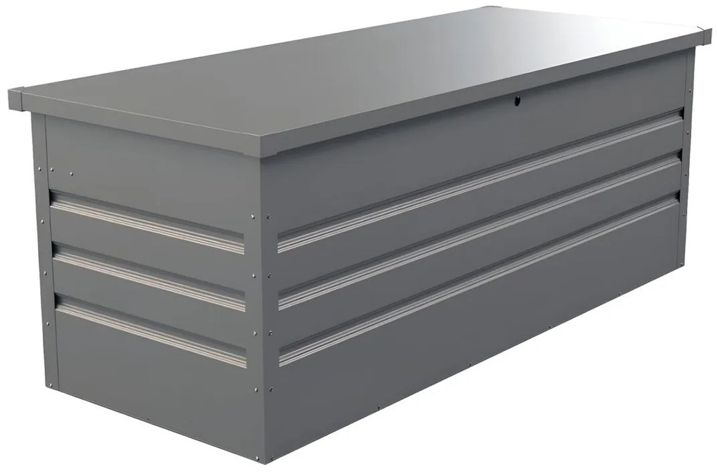 Skrzynia ogrodowa z szarej stali galwanizowanej TOMASO - pojemność 582 l