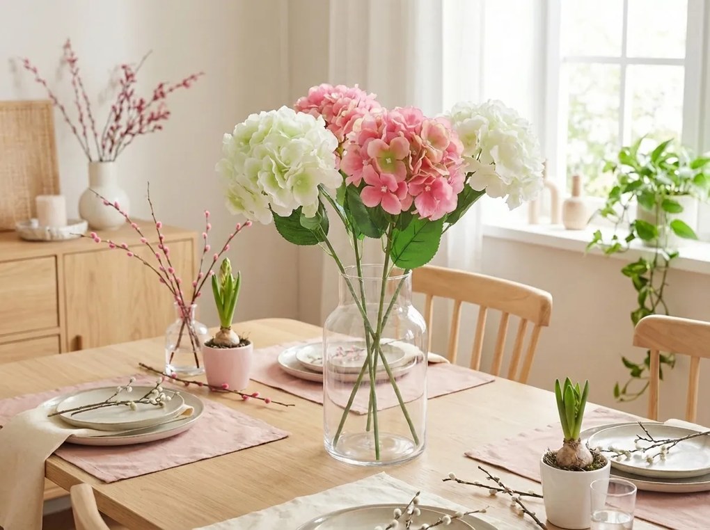 Sztuczny kwiat HORTENSJA 54 cm - różne kolory Kolor: Biały