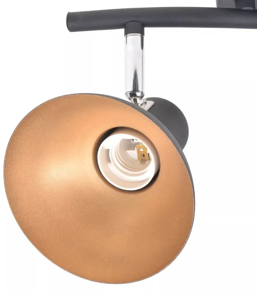 Czarno-złota lampa sufitowa z regulacją kloszy - EX117 L4-R17