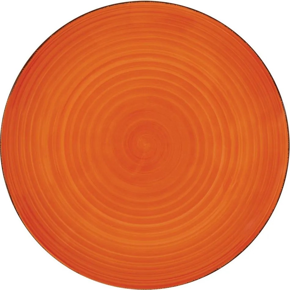 Lamart LT9081 ceramiczny płytki talerz Happy,średnica 26,8 cm, pomarańczowy