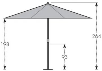 ALU WOOD 3,5 m - parasol z rączką z ochroną ULTRA UV : Substancja Desen - 846