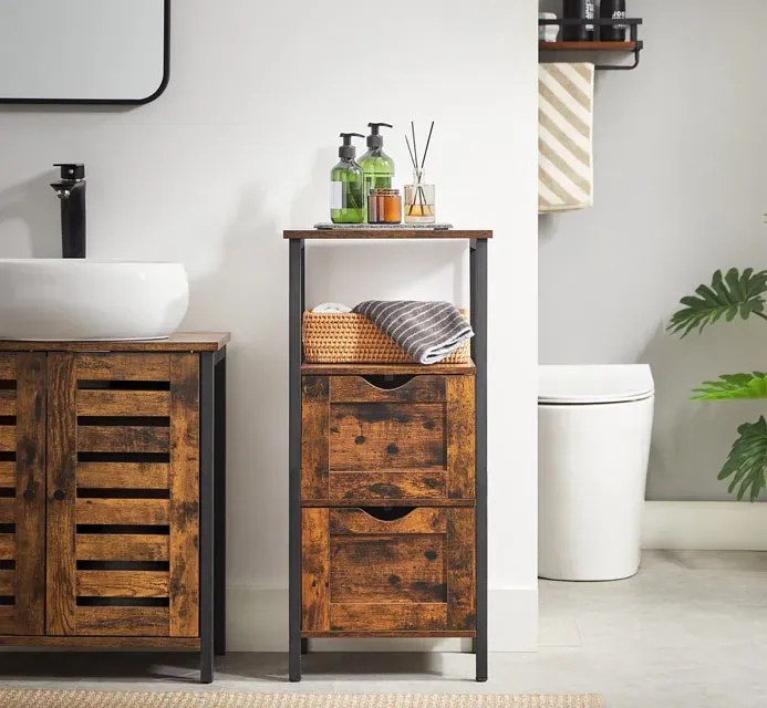 Szafka industrialna łazienkowa słupek z 2 szufladami H4-K16