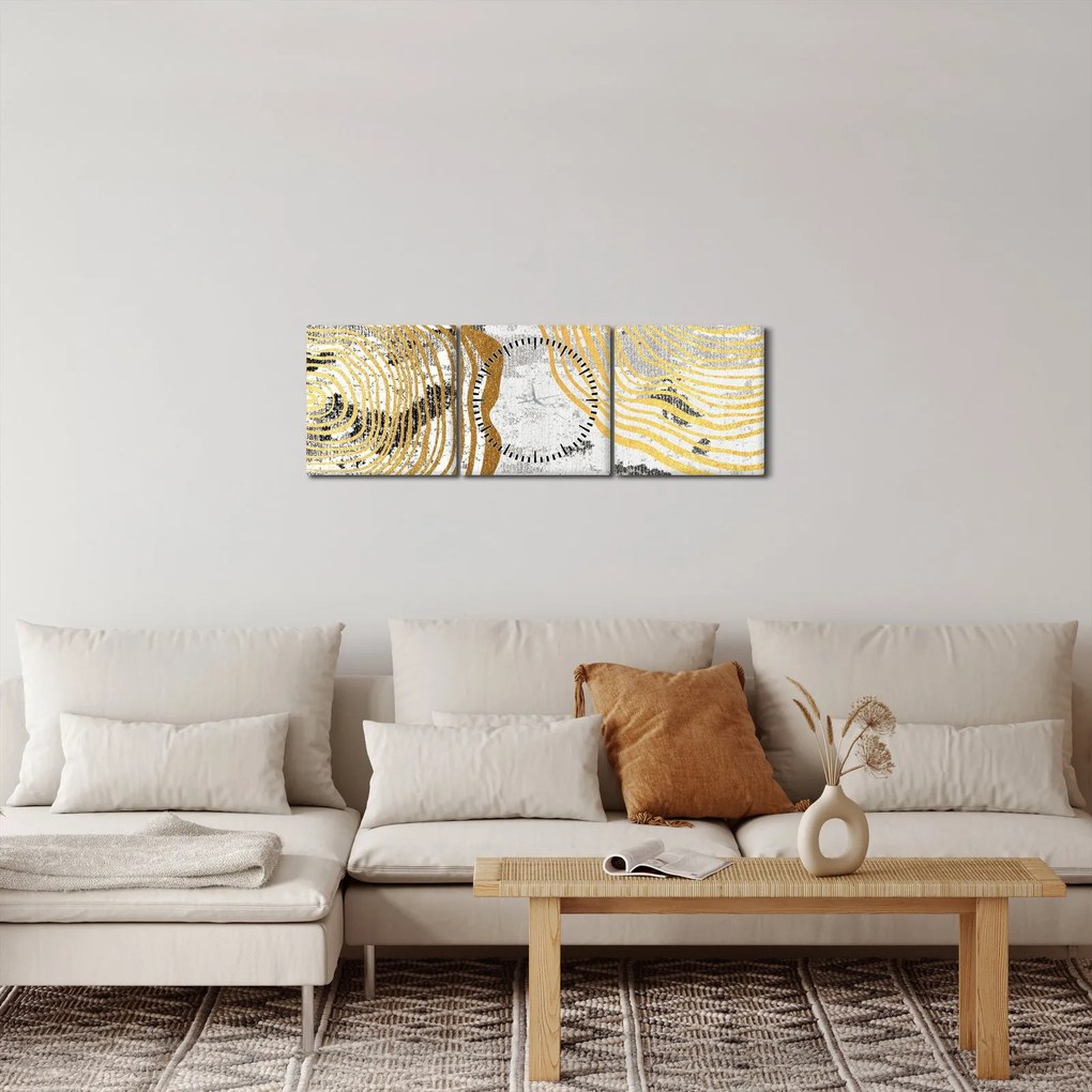 Obraz - Kolaż (z zegarem) (90x30 cm)