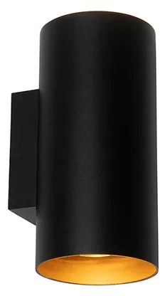 Inteligentna lampa ścienna czarna ze złotem 2-punktowa z WiFi GU10 - SabDesignerski Oswietlenie wewnetrzne