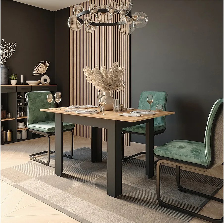 Stół jadalny antracyt/złoty dąb 100x80x76 repose