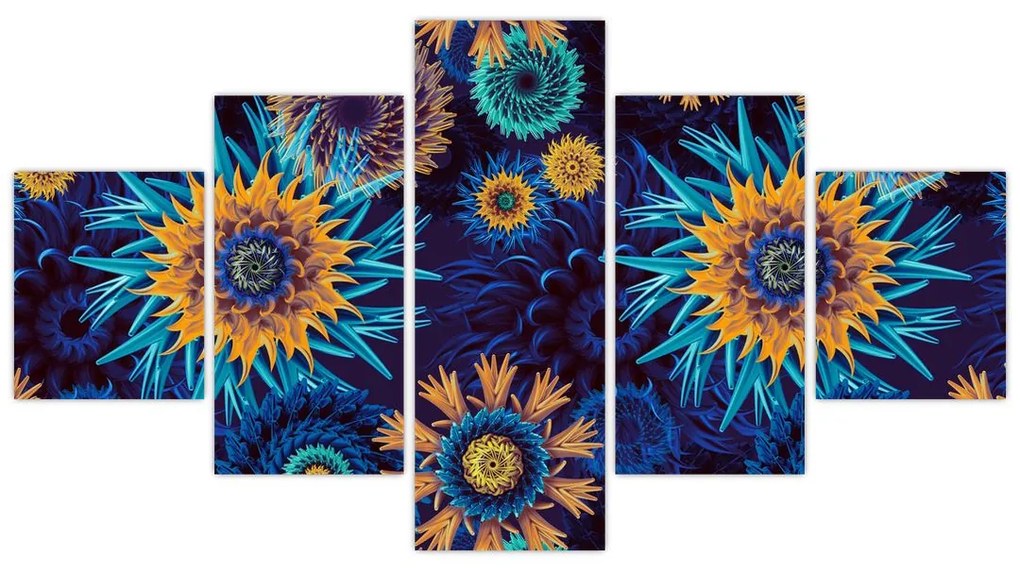 Obraz - kwiaty 3D (125x70 cm)