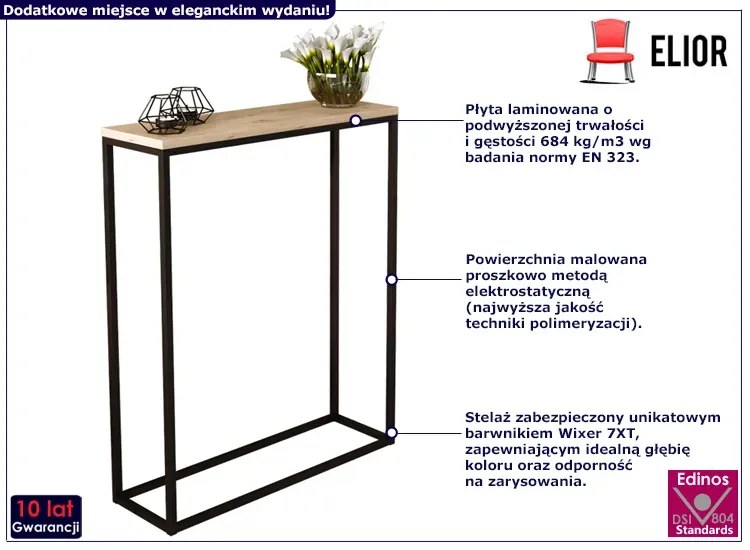 Industrialna konsola czarny+ dąb artisan - Carello 7X