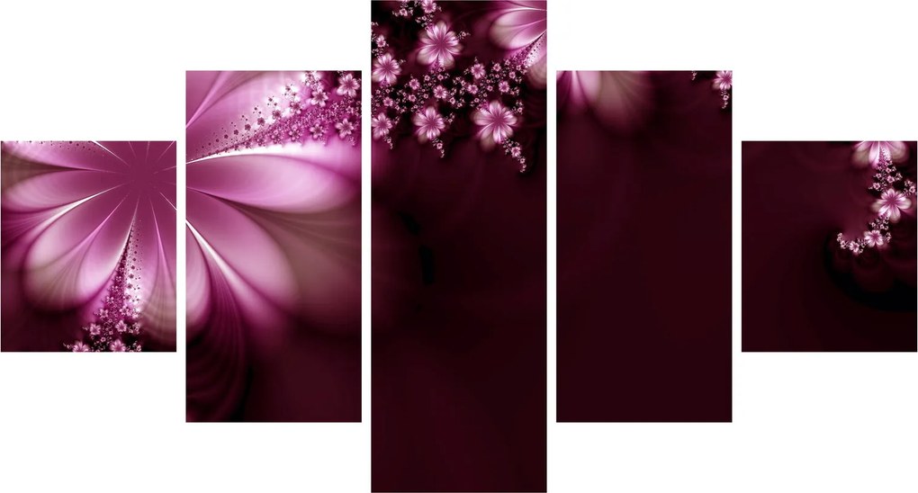 Obraz abstrakcji - kwiaty (125x70 cm)