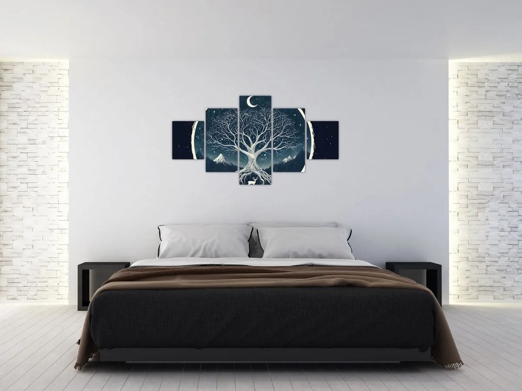 Obraz – Magiczne drzewo z jeleniem II. (125x70 cm)