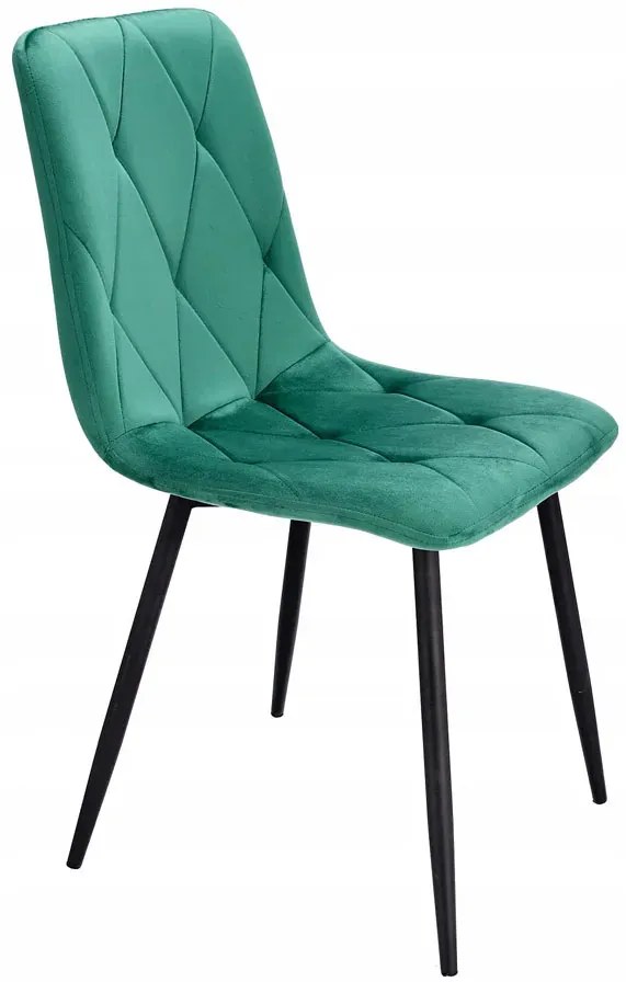 Zielone pikowane nowoczesne krzesło S5-N08