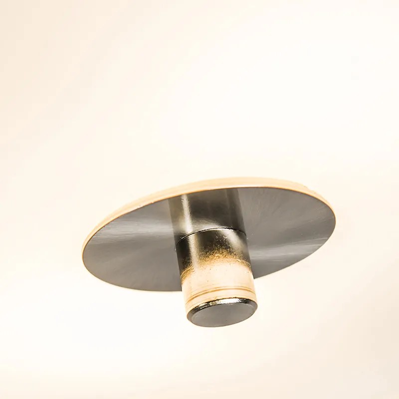 Rustykalna lampa sufitowa taupe 30 cm - Drum Jute Nowoczesny Oswietlenie wewnetrzne