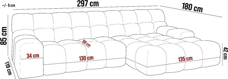 Narożnik CAMPILE L Lewostronny tkanina Eden 19 WERSAL