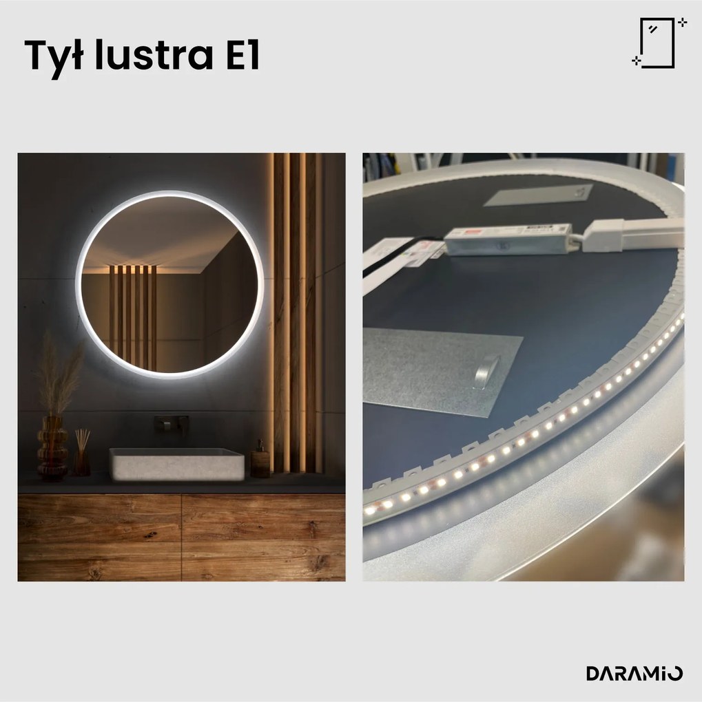 Okrągłe lustro łazienkowe LED E1