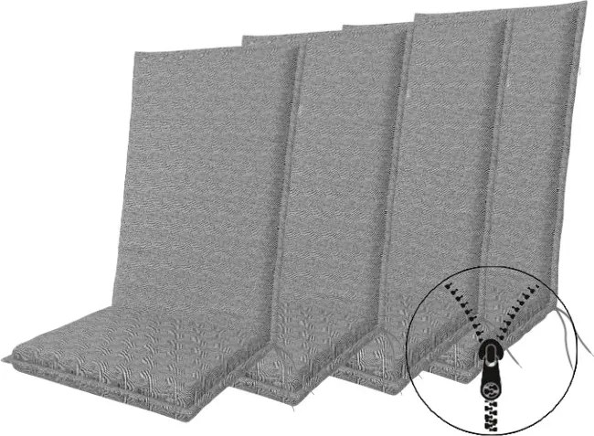 Doppler ART 4042 - zestaw 4 szt. poduszek na krzesło z wysokim oparciem