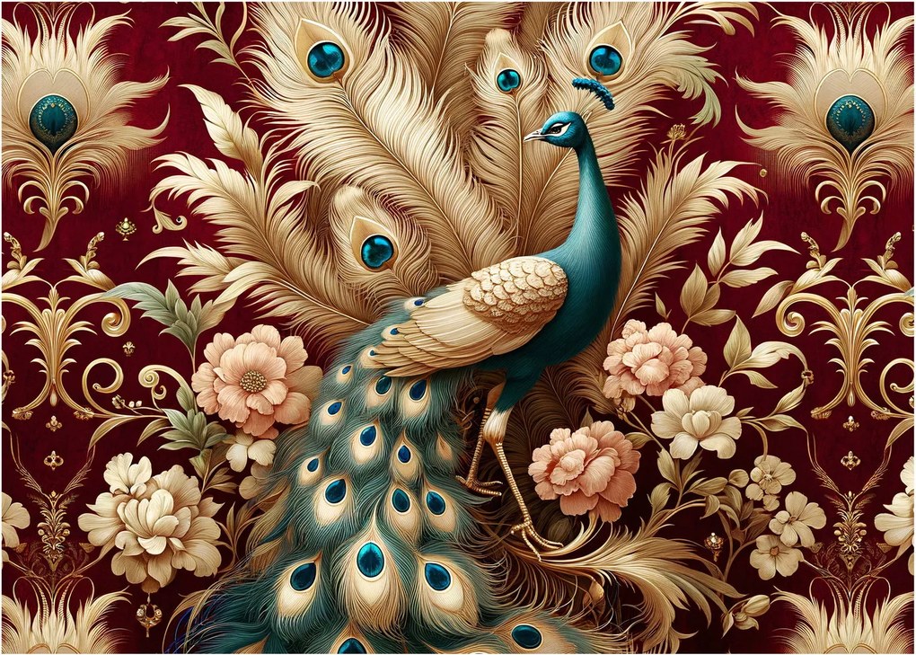 Obraz – Elegancki paw (70x50 cm)