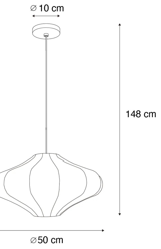 Lampa wisząca Design Biały Jedwab 50 cm - Plu