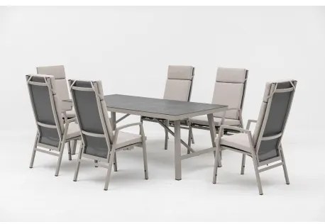 ARCTIC mocca - 7-elementowy zestaw obiadowy do ogrodu