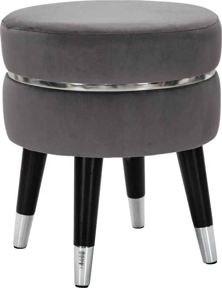 Szary aksamitny podnóżek Paris – Mauro Ferretti