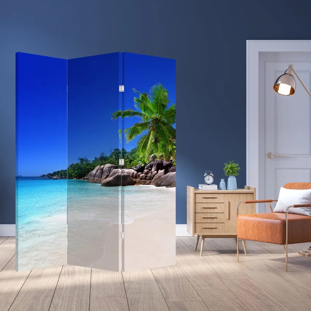 Parawan - Plaża na wyspie Praslin (126x170 cm)