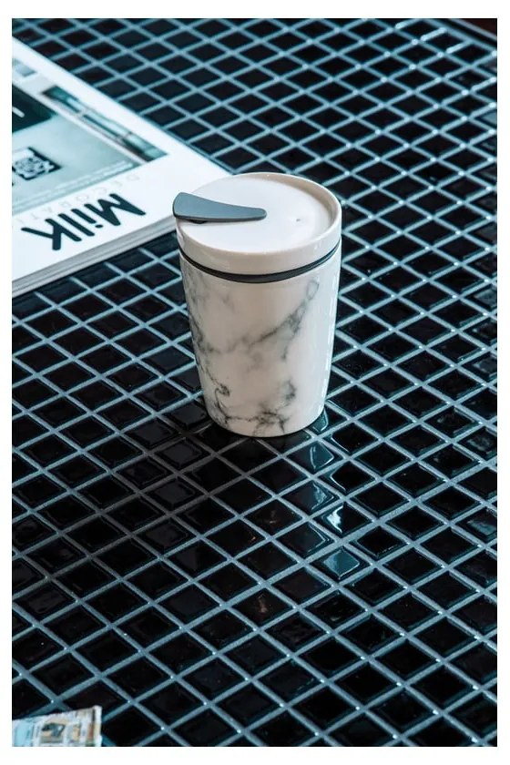 Szaro-biały porcelanowy kubek podróżny Villeroy &amp; Boch Like To Go, 290 ml