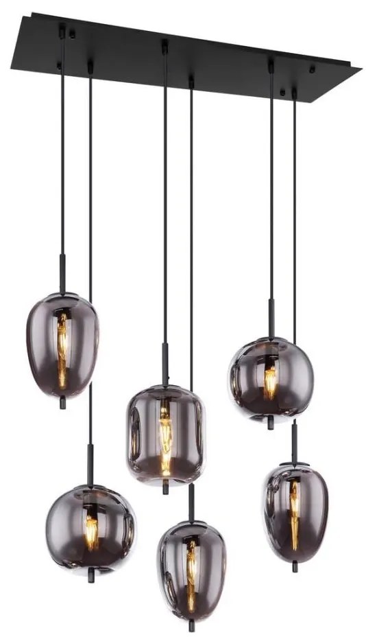 Globo 15345-6 - Lampa wisząca BLACKY 6xE14/40W/230V czarna