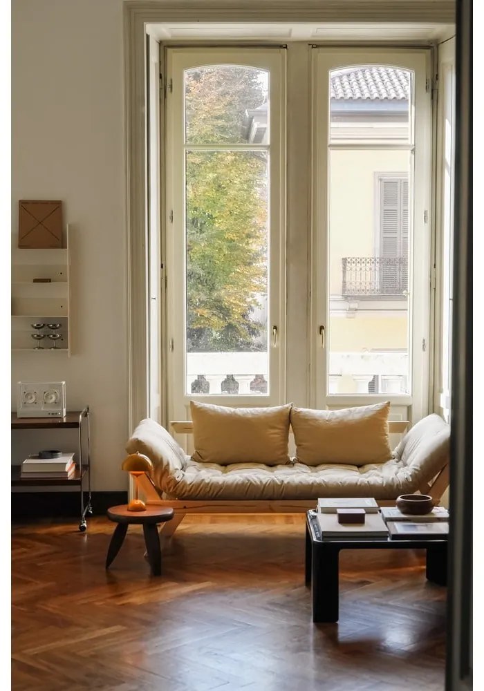 Sofa rozkładana z jasnobeżowym pokryciem Karup Design Bebop Natural