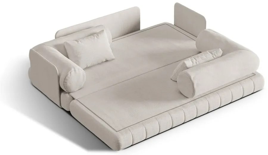 Beżowa rozkładana sofa z materiału bouclé 206 cm Kemi – Cosmopolitan Design