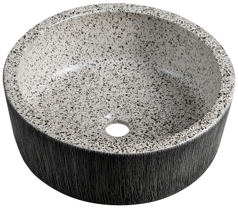 Ciemnoszara ceramiczna okrągła umywalka ø 41 cm Priori – Sapho