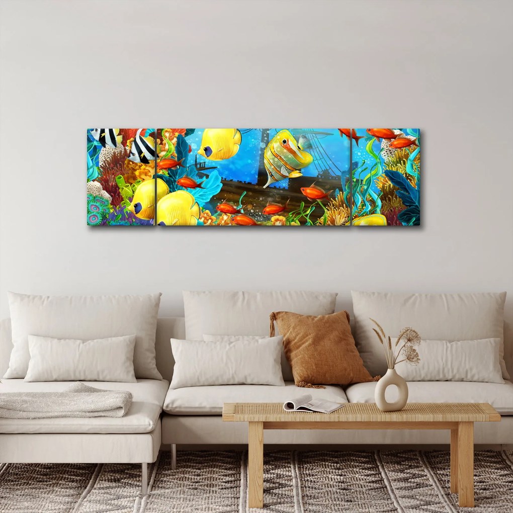 Obraz - Kolorowa rafa koralowa (170x50 cm)