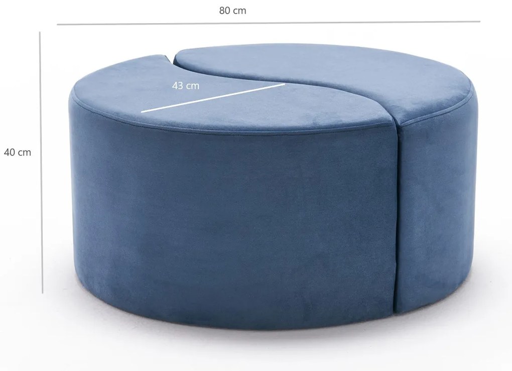 Stołek Alis Pouf Niebieski