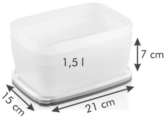 Tescoma PURITY 3-częściowy zestaw pojemników do zamrażarki, 1,5 l