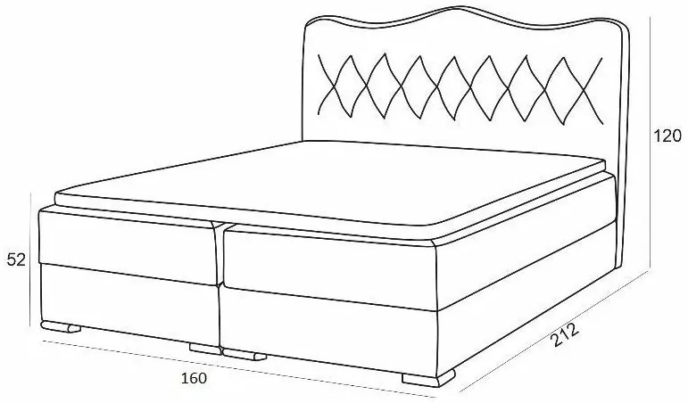 Podwójne łóżko z tapicerowanym zagłówkiem 160x200 E7-W52