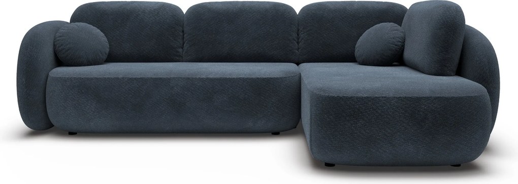 Masseno Narożnik AMICO z funkcją spania i pojemnikiem na pościel Narozniki L, Rozkładana sofa - Granatowy, EGON 86