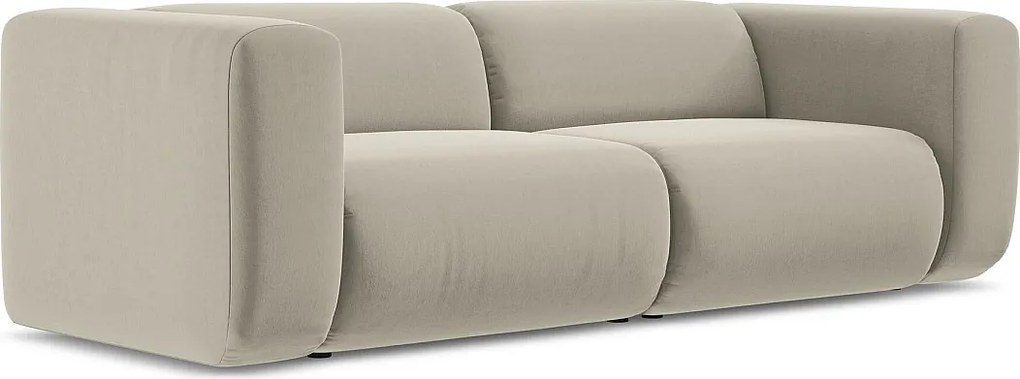 3-osobowa kanapa modułowa - z tkaniny welwetowej - perłowy - EKAHI