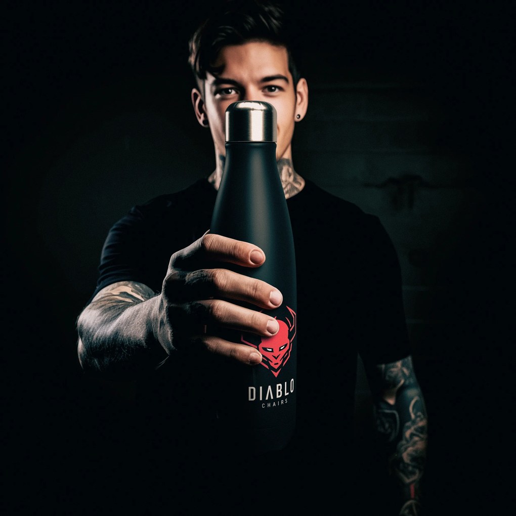 Butelka termiczna Diablo Chairs, czarna