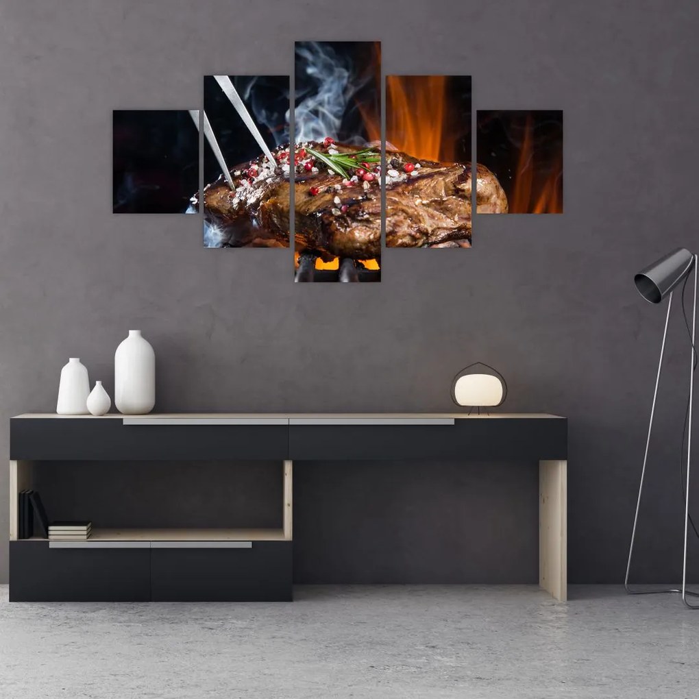 Obraz stek z grilla (125x70 cm)