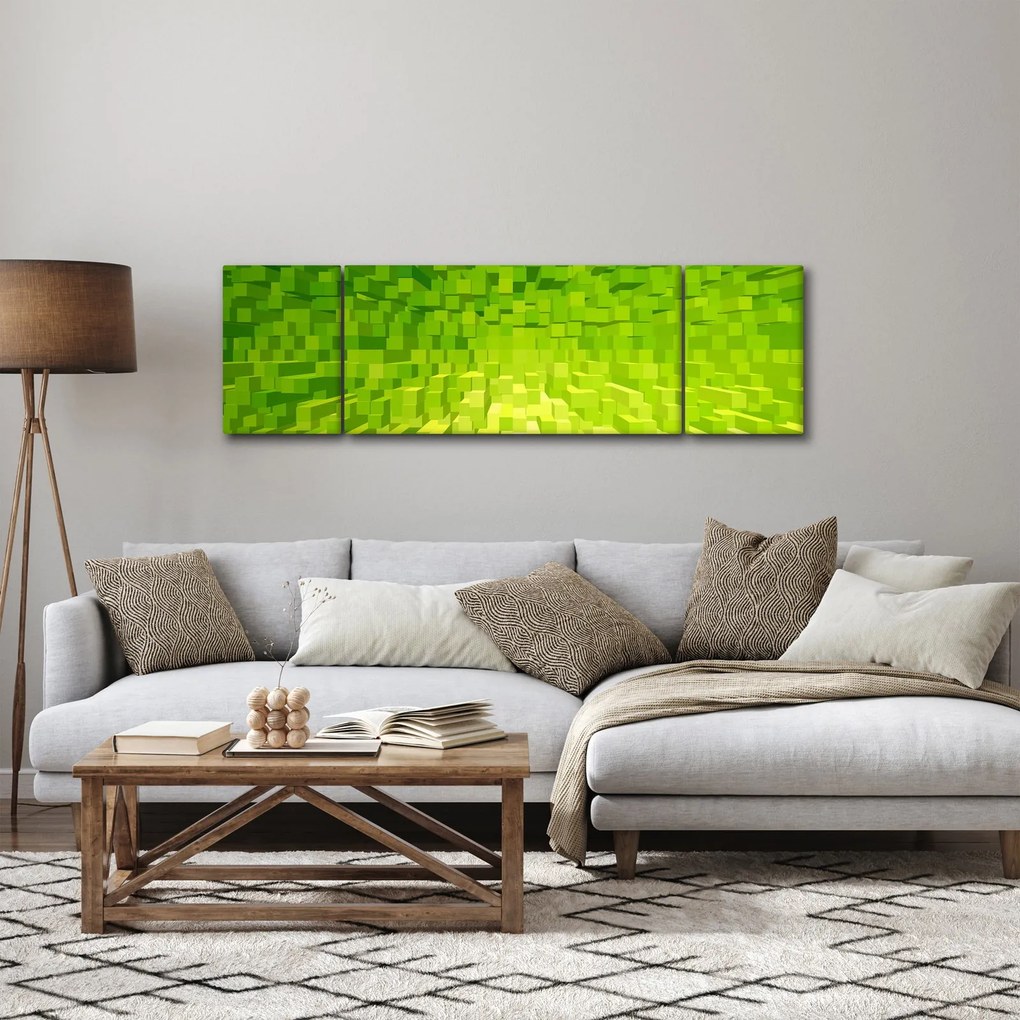 Obraz żółto-zielonych kostek (170x50 cm)