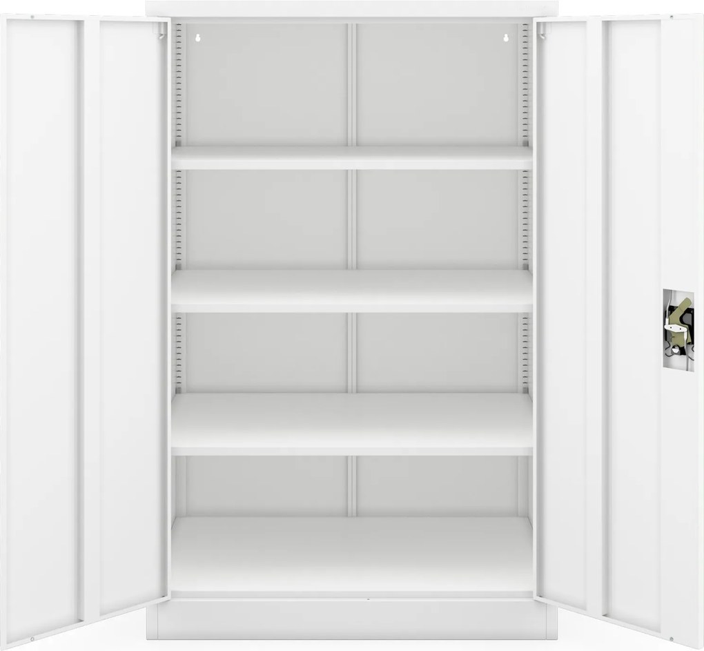 Szafa biurowa na dokumenty metalowa biała KEVIN D600 900 x 1400 x 600 mm