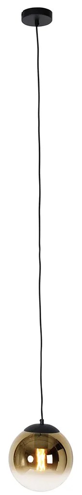 Inteligentna lampa wisząca czarna ze złotym szkłem 20 cm w tym Wifi A60 - Pallon ArtDeco Oswietlenie wewnetrzne