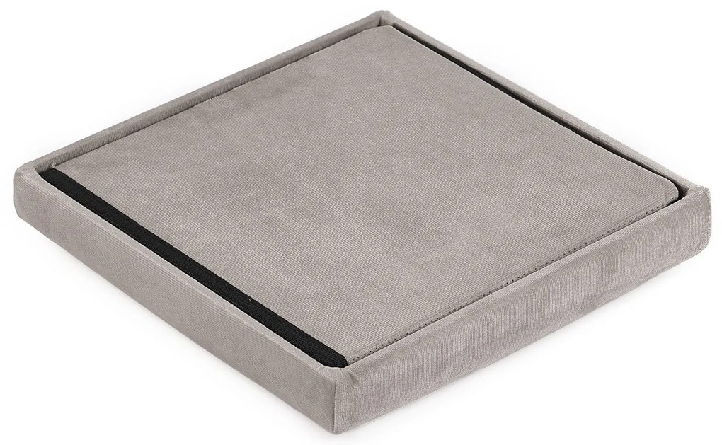 Beżowa składana pufa CUBEXO VELVET M