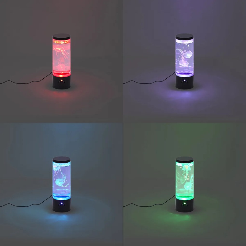 Lampa z rurką bąbelkową czarna 30 cm z LED RGB - Dweller