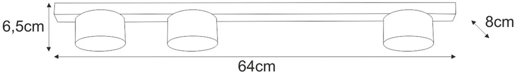Sufitowa lampa trzypunktowa czarna Z9-K10